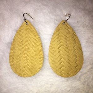 Yellow Leather Dangling Earrings (Johana Gaines)